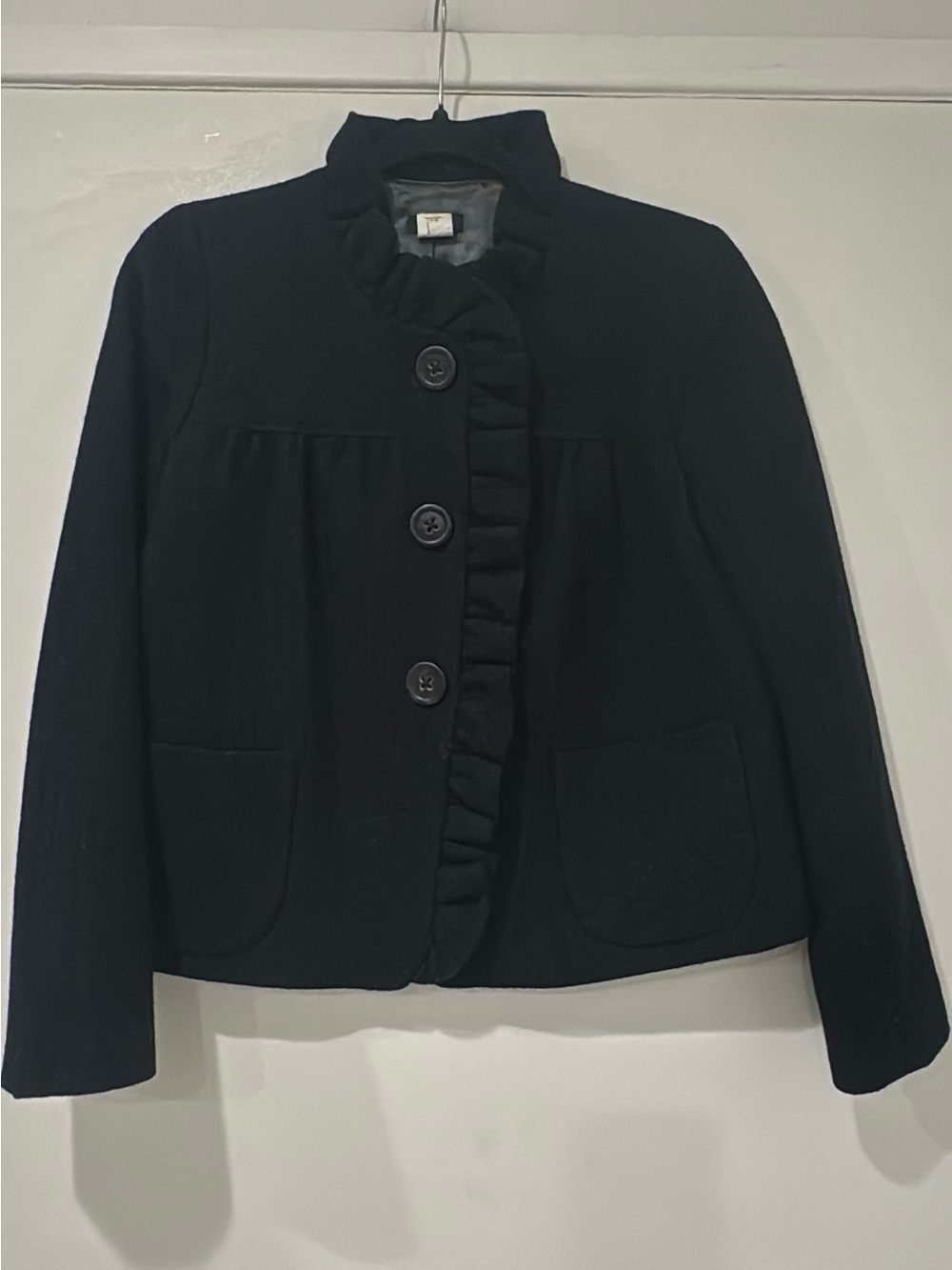 J.Crew Fiona Ruffle-Front Wool Jacket - Picture 2 of 8